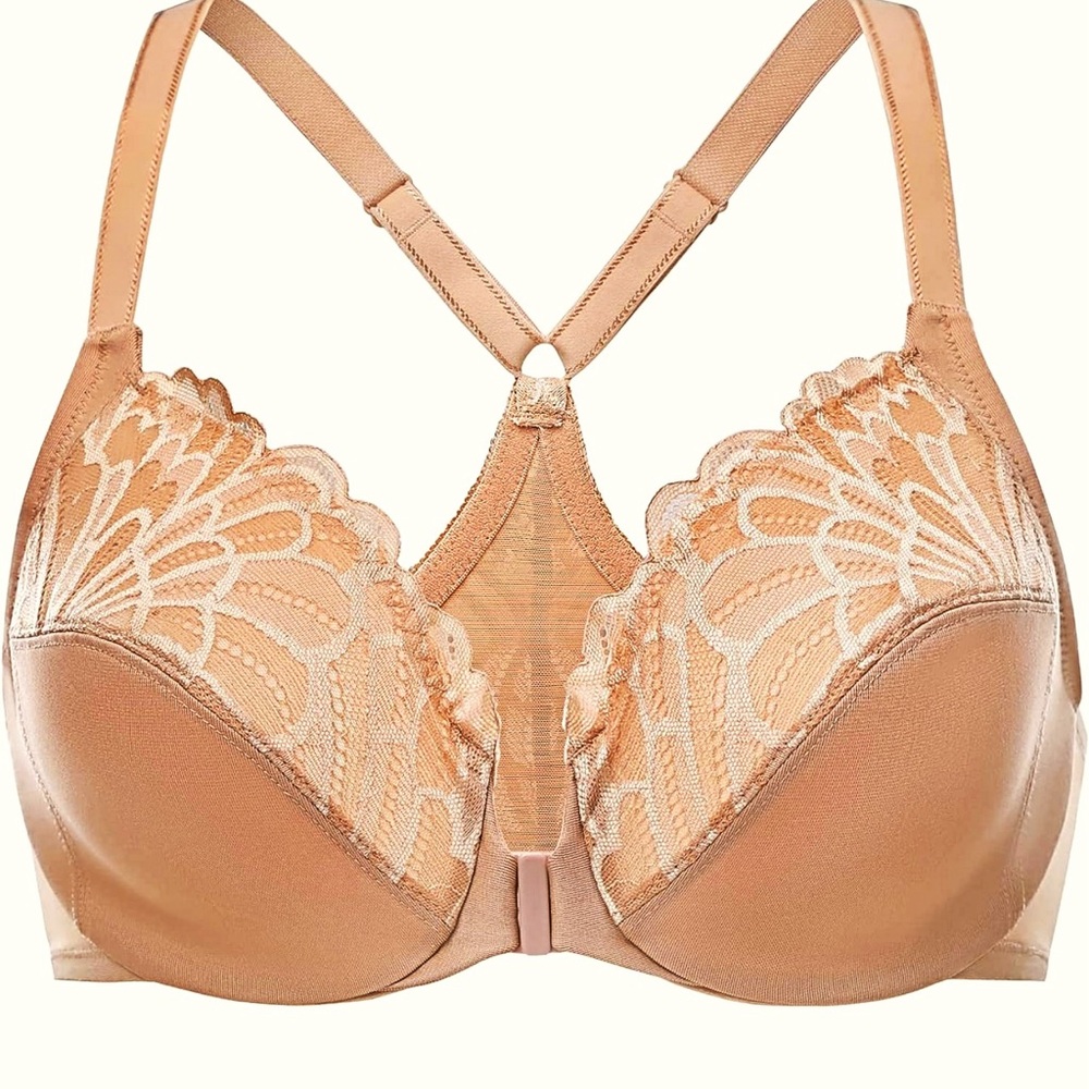 🆕 MELENECA Women's Racerback Front Closure Plus Size Underwire Bra